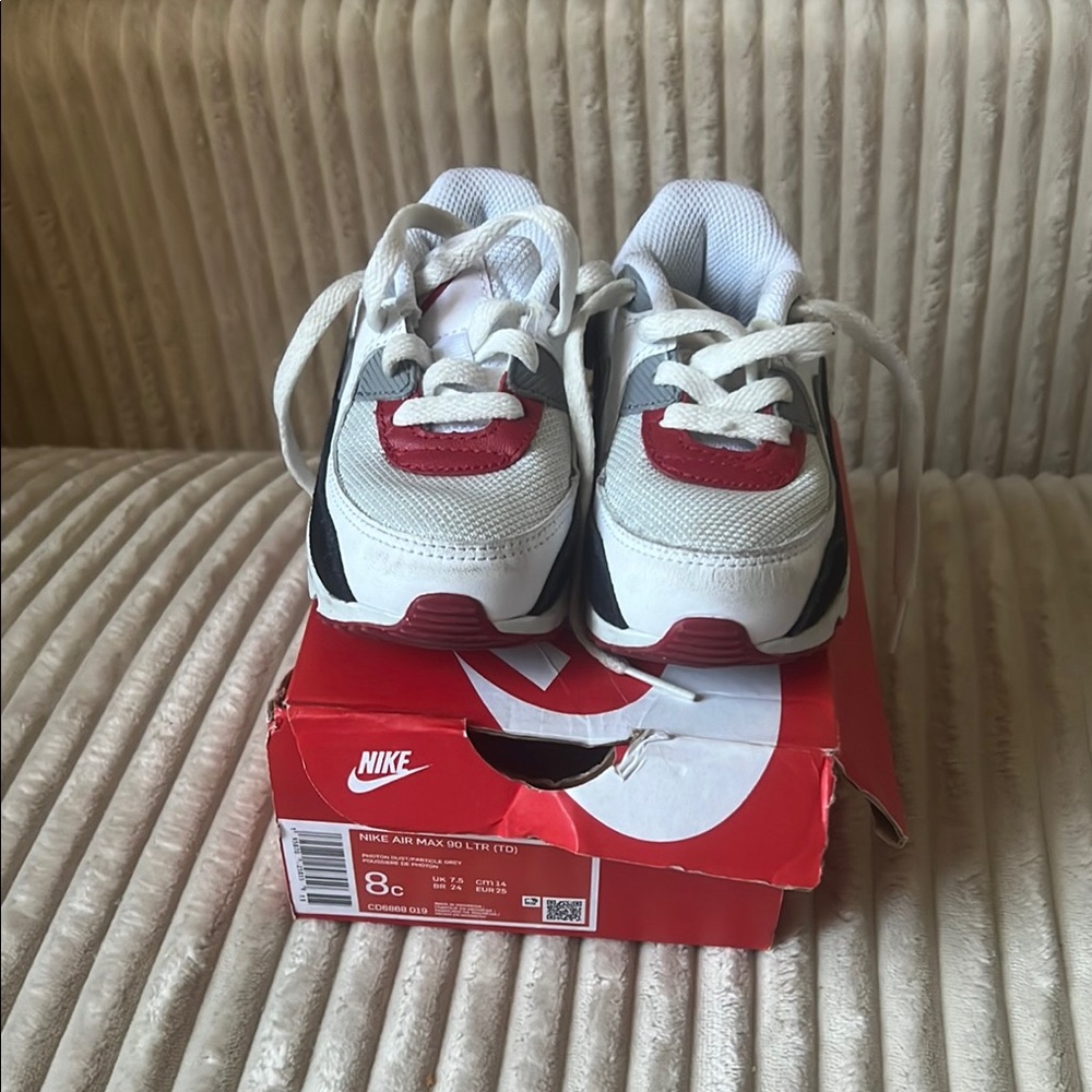 Nike Kids Air Max Sneakers - Red, White, and Black